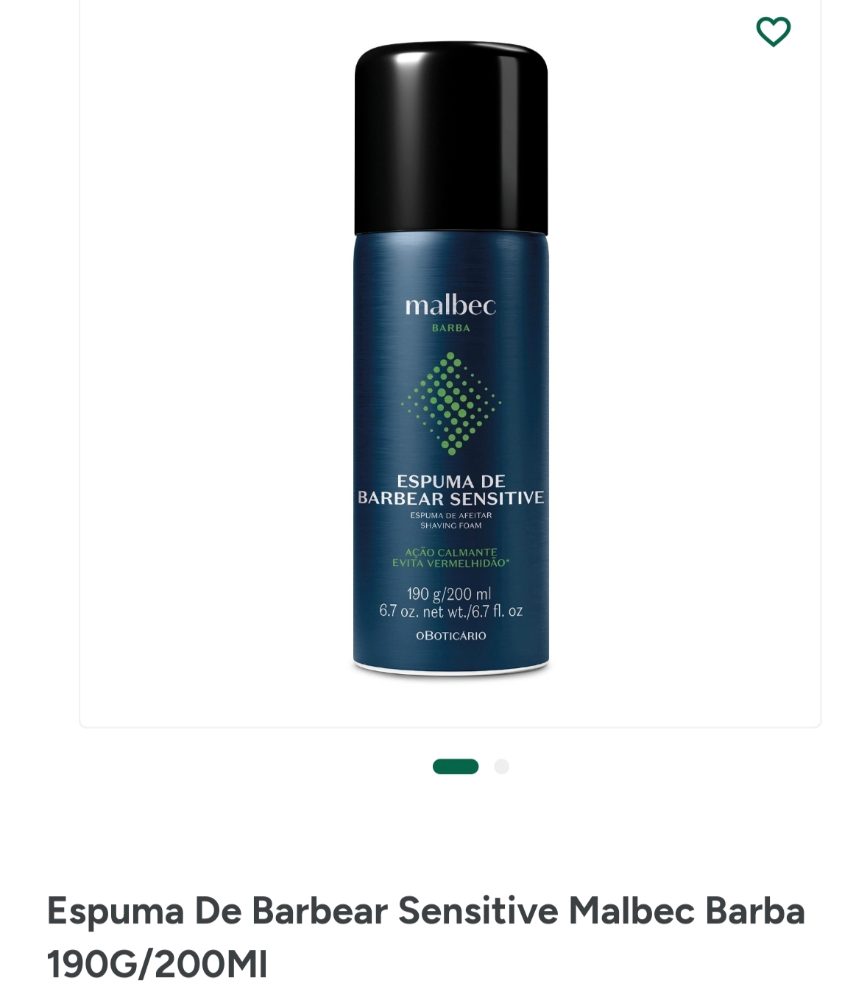 Espuma de barbear O Boticário